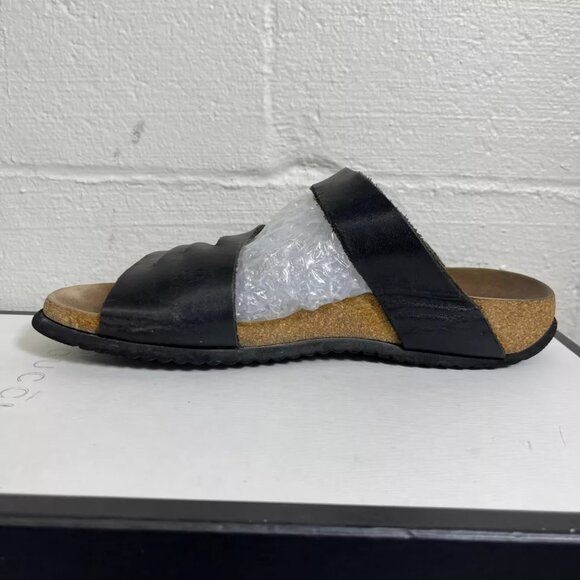 Mephisto Women's Strappy Sandals Black Leather Buckle Slip On Size 40 EU/10 US - Picture 5 of 8